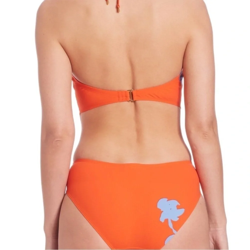 Tory Burch One piece Talisay Swimsuit Poppy Red Open Back Convertible Sz XS NEW